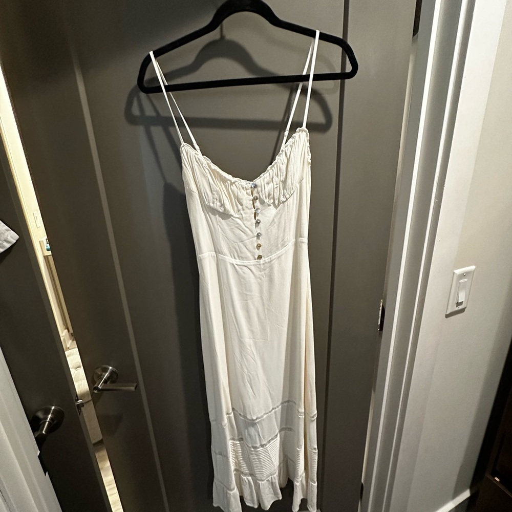 Reformation Cream Textured Dress